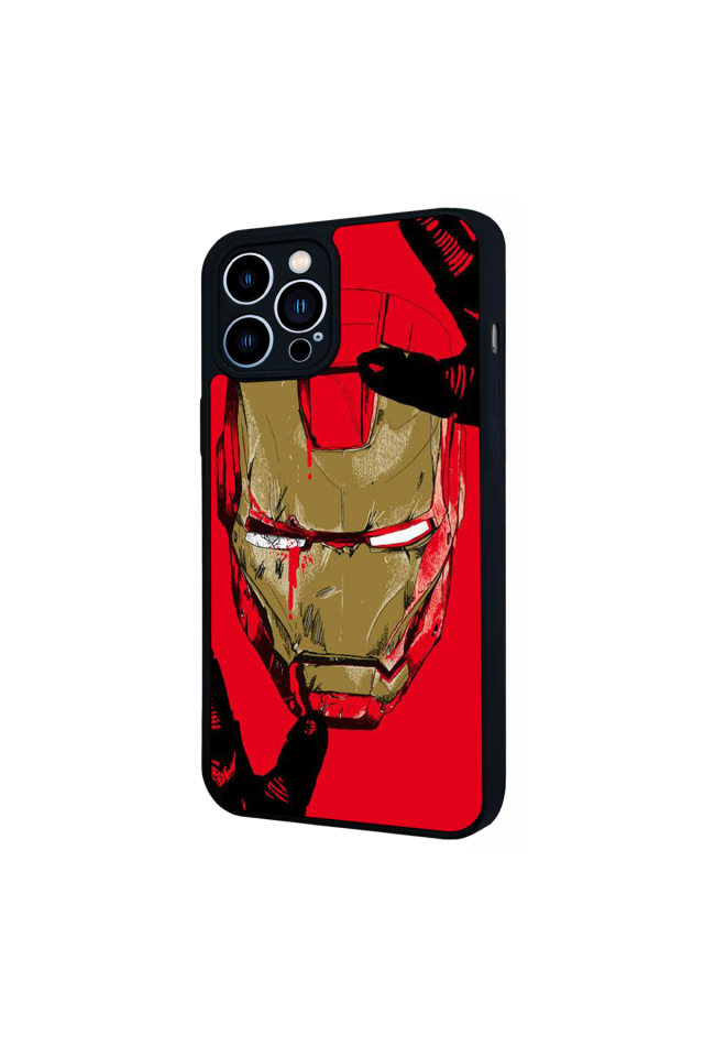 iPhone 12 Pro Max Uyumlu  Iron Man ( Demir Adam ) Tasarımlı Glossy Premium Kılıf