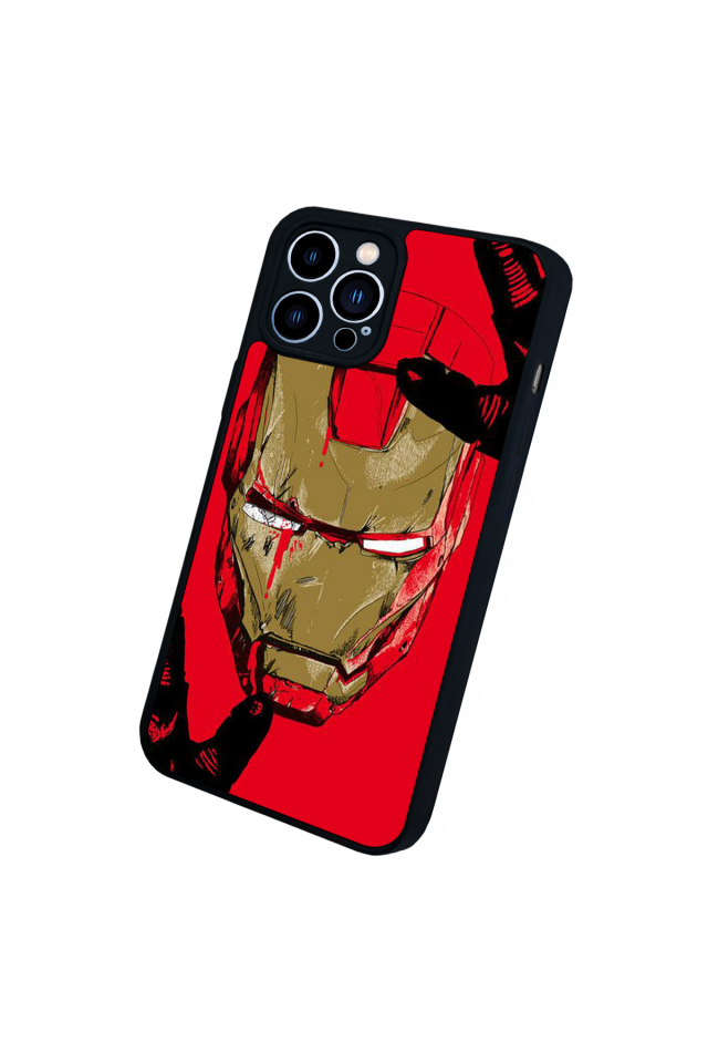iPhone 12 Pro Max Uyumlu  Iron Man ( Demir Adam ) Tasarımlı Glossy Premium Kılıf