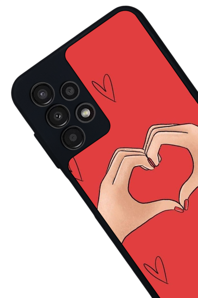Samsung Galaxy A13 Uyumlu Kalp Love Tasarımlı Glossy Premium Kılıf