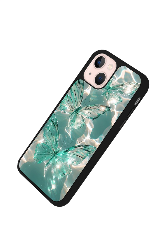 iPhone 15 Uyumlu Kelebek Tasarımlı Glossy Premium Kılıf