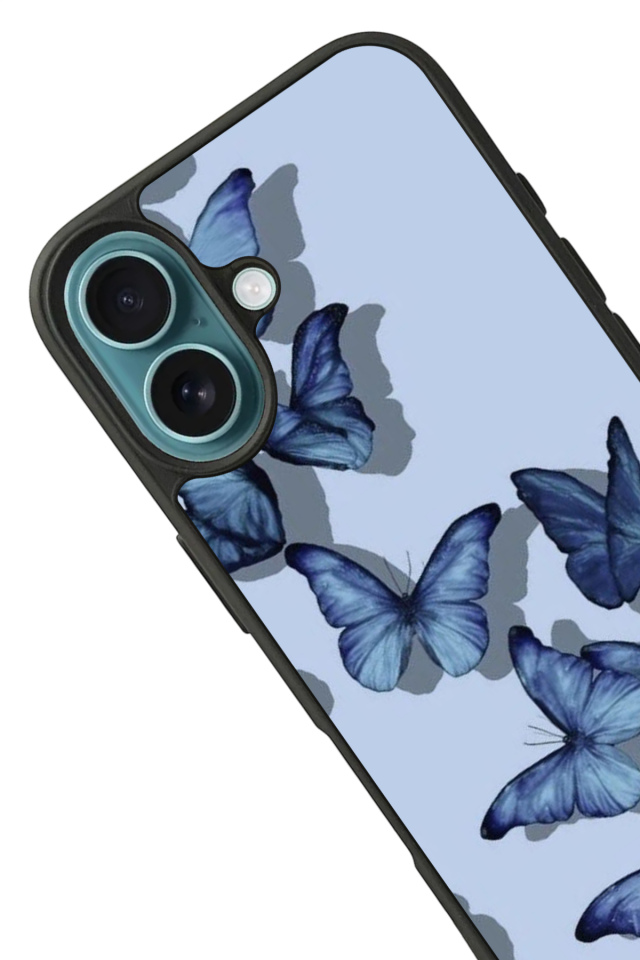 iPhone 16 Plus Uyumlu Kelebek Tasarımlı Glossy Premium Kılıf