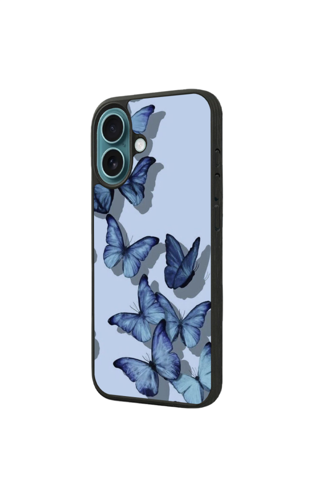 iPhone 16 Plus Uyumlu Kelebek Tasarımlı Glossy Premium Kılıf