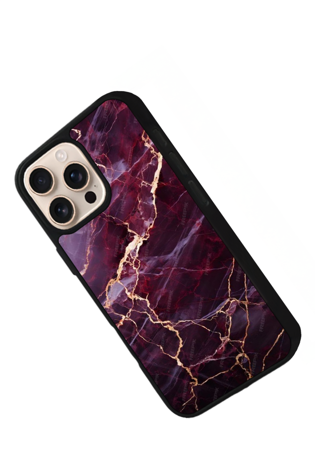 iPhone 14 Pro Uyumlu Mermer Marble Tasarımlı Glossy Premium Kılıf