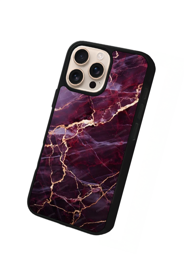 iPhone 14 Pro Uyumlu Mermer Marble Tasarımlı Glossy Premium Kılıf