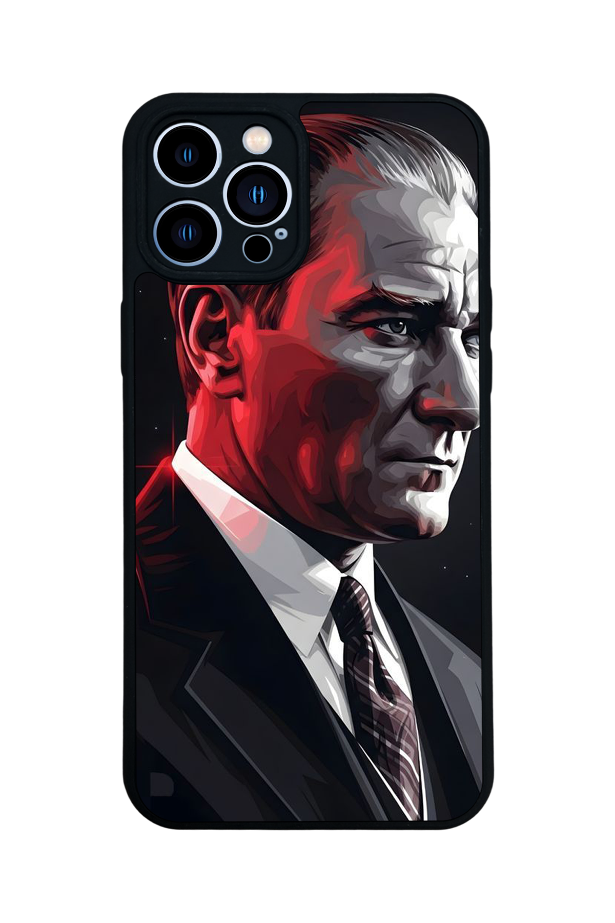 iPhone 13 Pro Max Uyumlu Mustafa Kemal Ataturk Tasarımlı Glossy Premium Kılıf