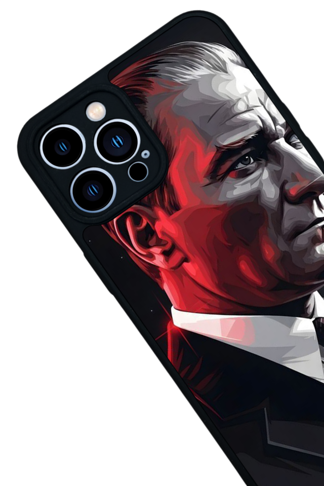 iPhone 13 Pro Max Uyumlu Mustafa Kemal Ataturk Tasarımlı Glossy Premium Kılıf