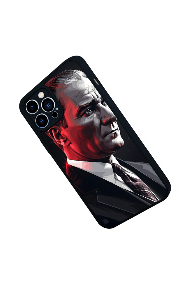 iPhone 13 Pro Max Uyumlu Mustafa Kemal Ataturk Tasarımlı Glossy Premium Kılıf