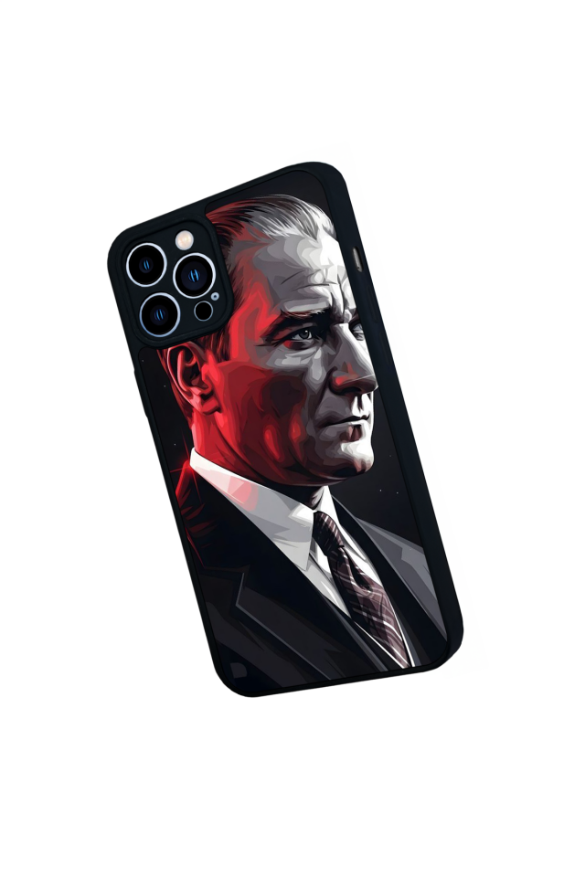 iPhone 13 Pro Max Uyumlu Mustafa Kemal Ataturk Tasarımlı Glossy Premium Kılıf