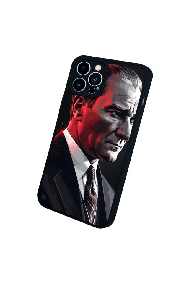iPhone 13 Pro Max Uyumlu Mustafa Kemal Ataturk Tasarımlı Glossy Premium Kılıf