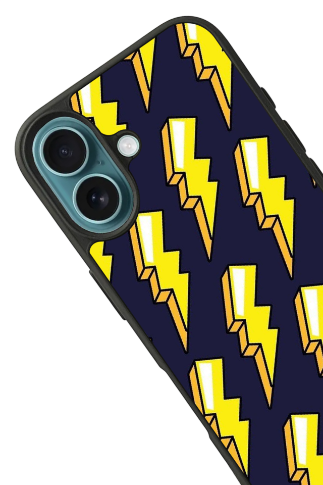 iPhone 16 Uyumlu Simsek Tasarımlı Glossy Premium Kılıf