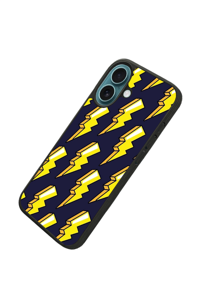 iPhone 16 Uyumlu Simsek Tasarımlı Glossy Premium Kılıf