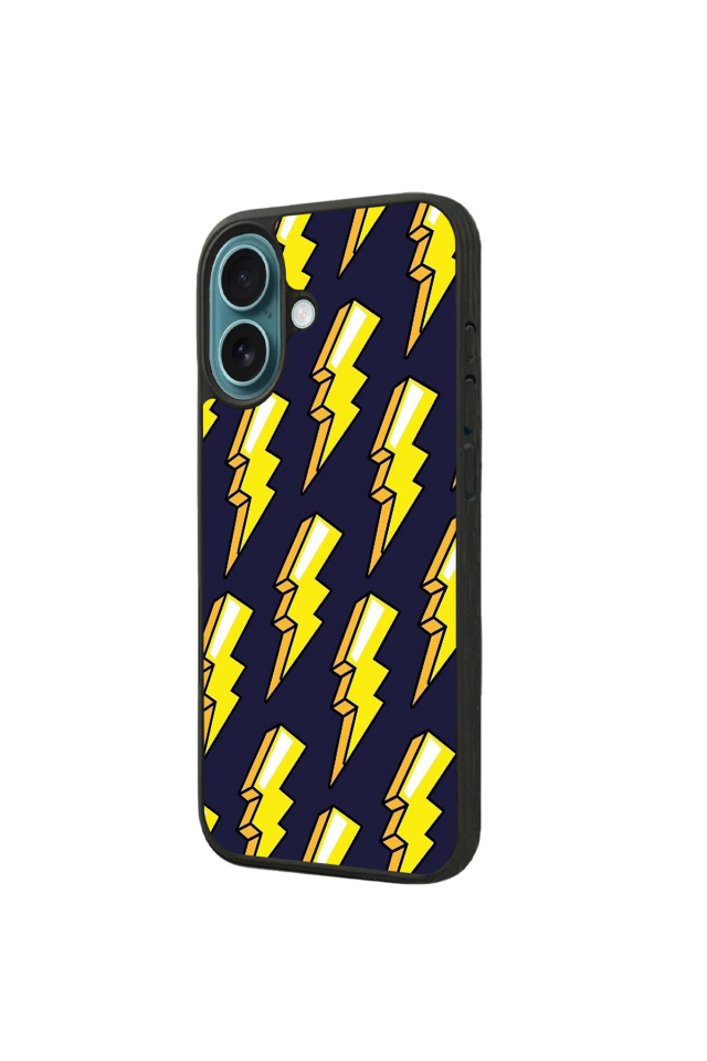 iPhone 16 Uyumlu Simsek Tasarımlı Glossy Premium Kılıf