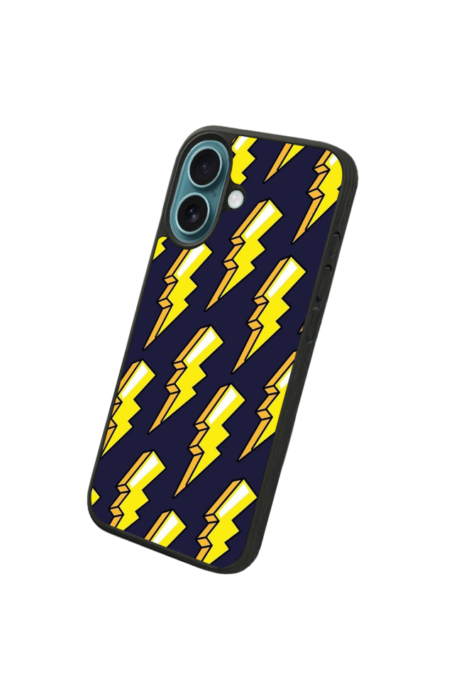 iPhone 16 Uyumlu Simsek Tasarımlı Glossy Premium Kılıf