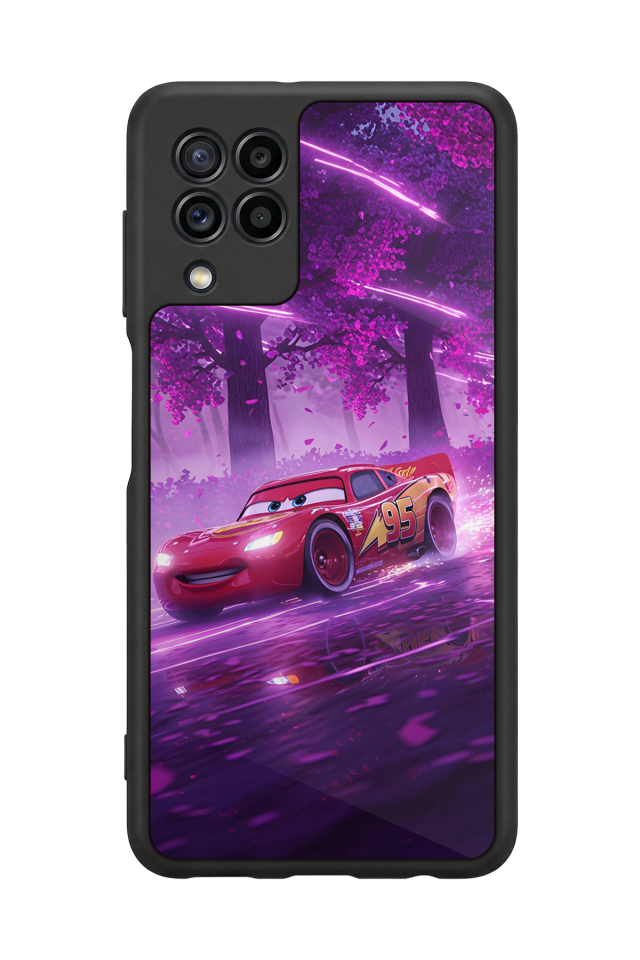 Samsung Galaxy M22 Uyumlu Şimsek McQueen Tasarımlı Glossy Premium Kılıf