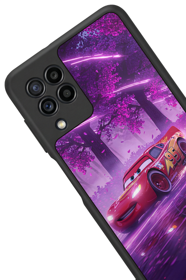 Samsung Galaxy M22 Uyumlu Şimsek McQueen Tasarımlı Glossy Premium Kılıf
