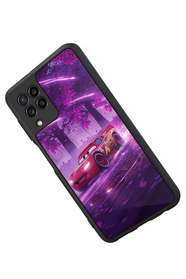 Samsung Galaxy M22 Uyumlu Şimsek McQueen Tasarımlı Glossy Premium Kılıf