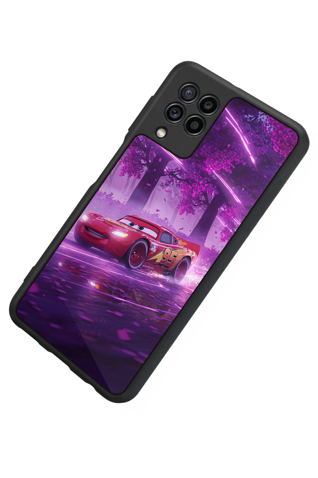 Samsung Galaxy M22 Uyumlu Şimsek McQueen Tasarımlı Glossy Premium Kılıf