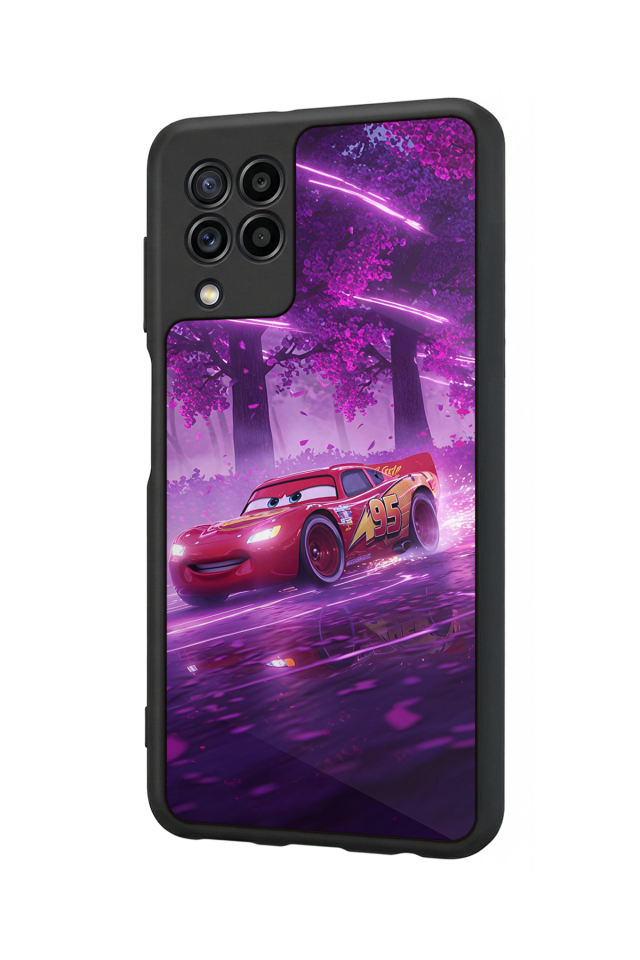 Samsung Galaxy M22 Uyumlu Şimsek McQueen Tasarımlı Glossy Premium Kılıf