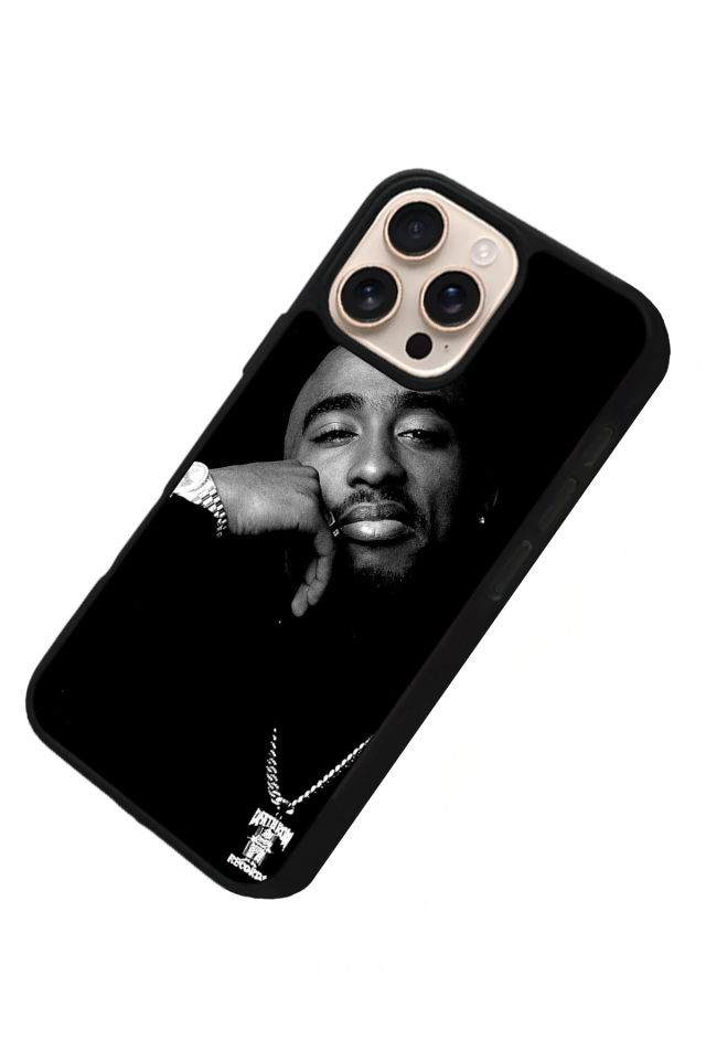 iPhone 15 Pro Max Uyumlu Tupac Tasarımlı Glossy Premium Kılıf