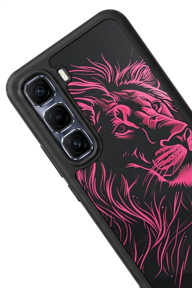 Infinix Hot 60 Pro Plus Uyumlu Aslan Tasarımlı Glossy Premium Kılıf