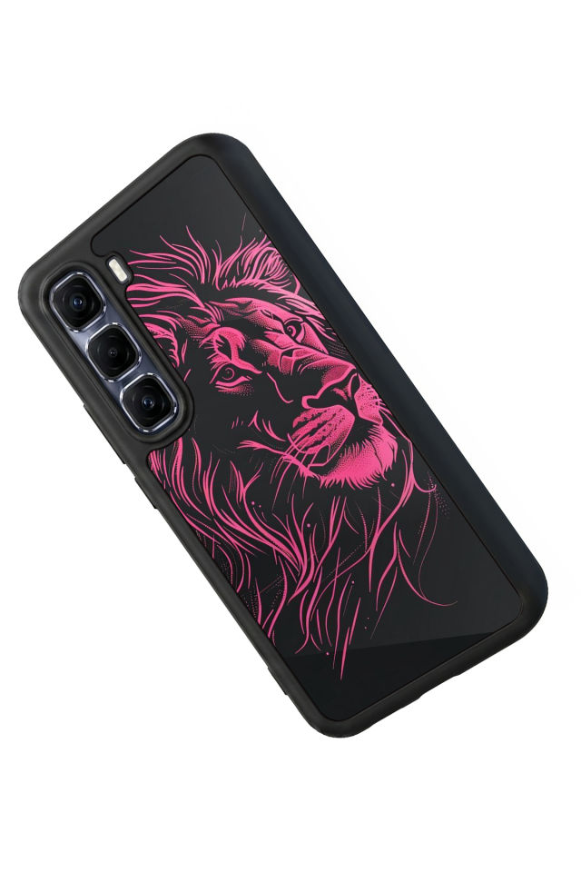 Infinix Hot 60 Pro Plus Uyumlu Aslan Tasarımlı Glossy Premium Kılıf
