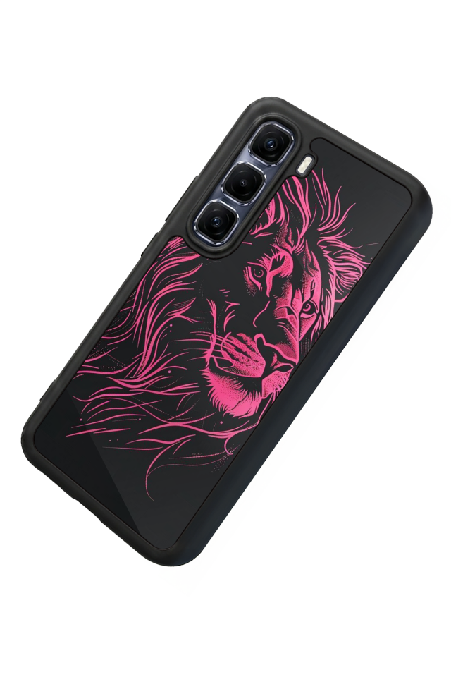 Infinix Hot 60 Pro Plus Uyumlu Aslan Tasarımlı Glossy Premium Kılıf