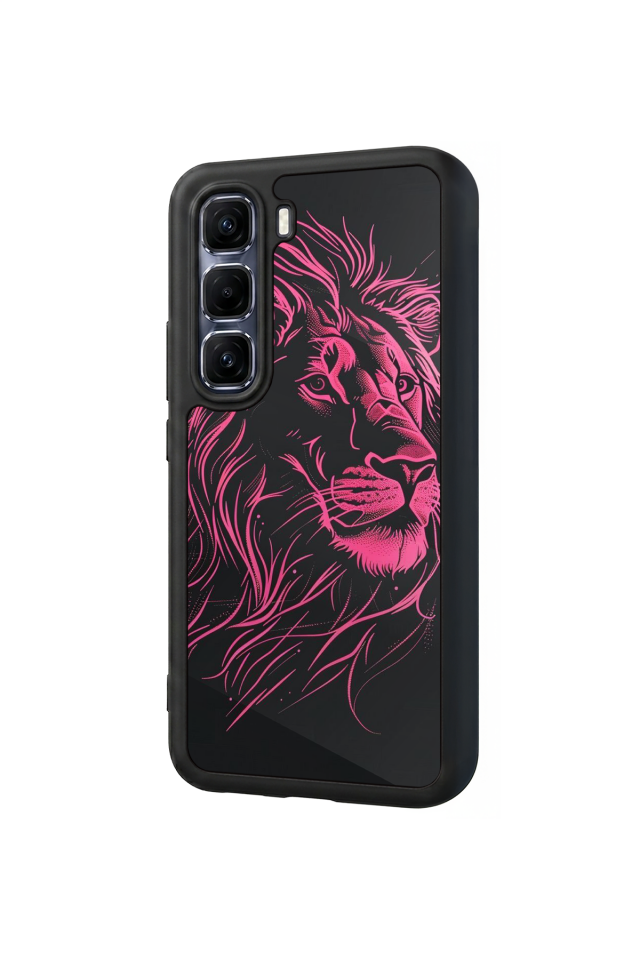 Infinix Hot 60 Pro Plus Uyumlu Aslan Tasarımlı Glossy Premium Kılıf