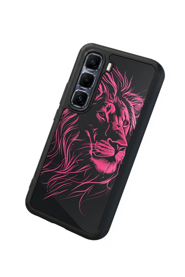 Infinix Hot 60 Pro Plus Uyumlu Aslan Tasarımlı Glossy Premium Kılıf