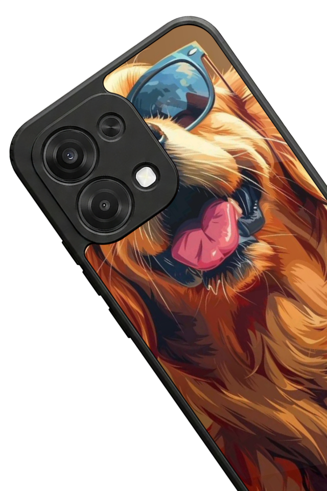 Oppo A6 Pro Uyumlu Golden Kopek Tasarımlı Glossy Premium Kılıf