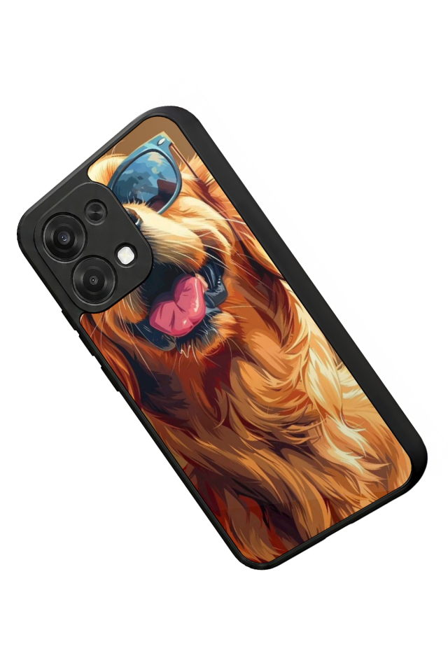 Oppo A6 Pro Uyumlu Golden Kopek Tasarımlı Glossy Premium Kılıf