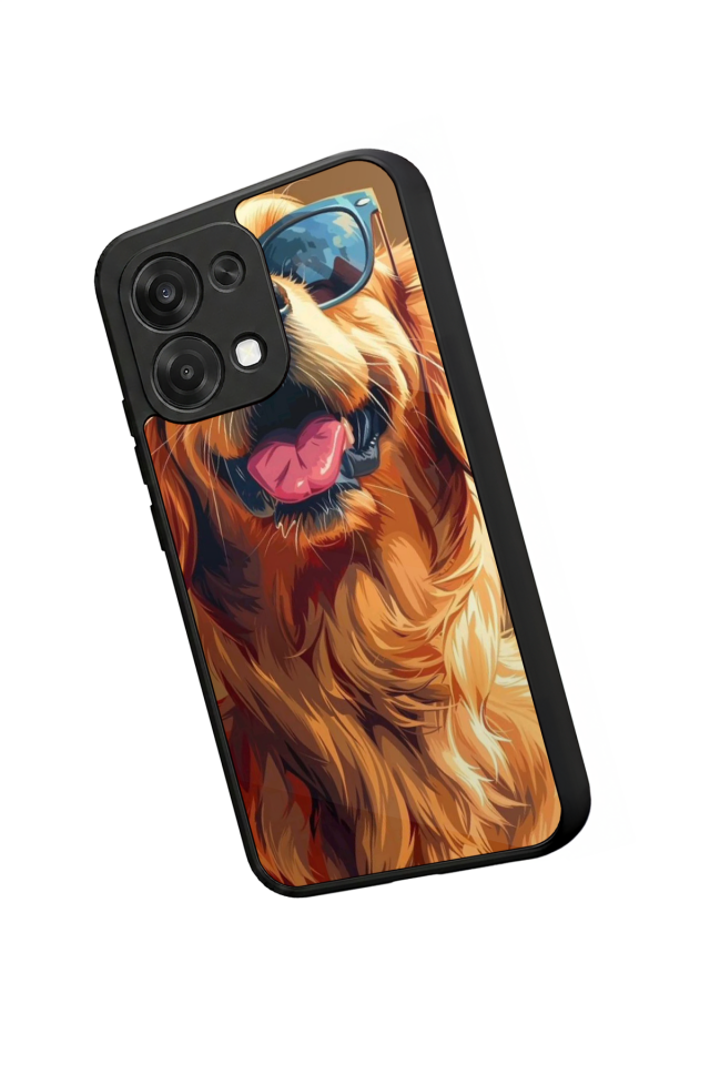 Oppo A6 Pro Uyumlu Golden Kopek Tasarımlı Glossy Premium Kılıf