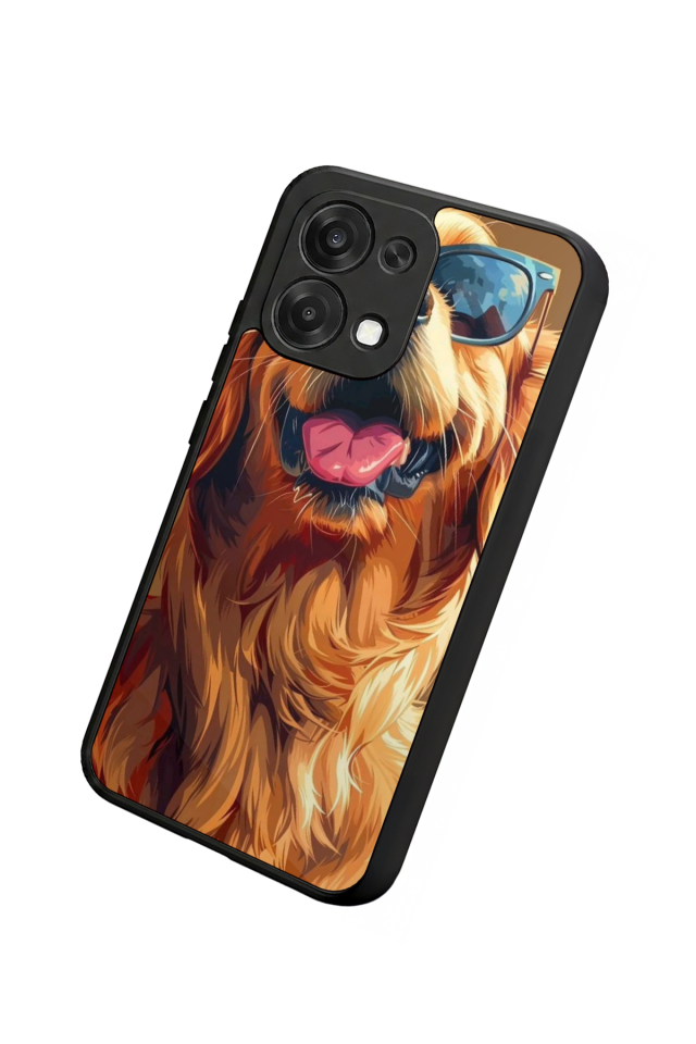Oppo A6 Pro Uyumlu Golden Kopek Tasarımlı Glossy Premium Kılıf