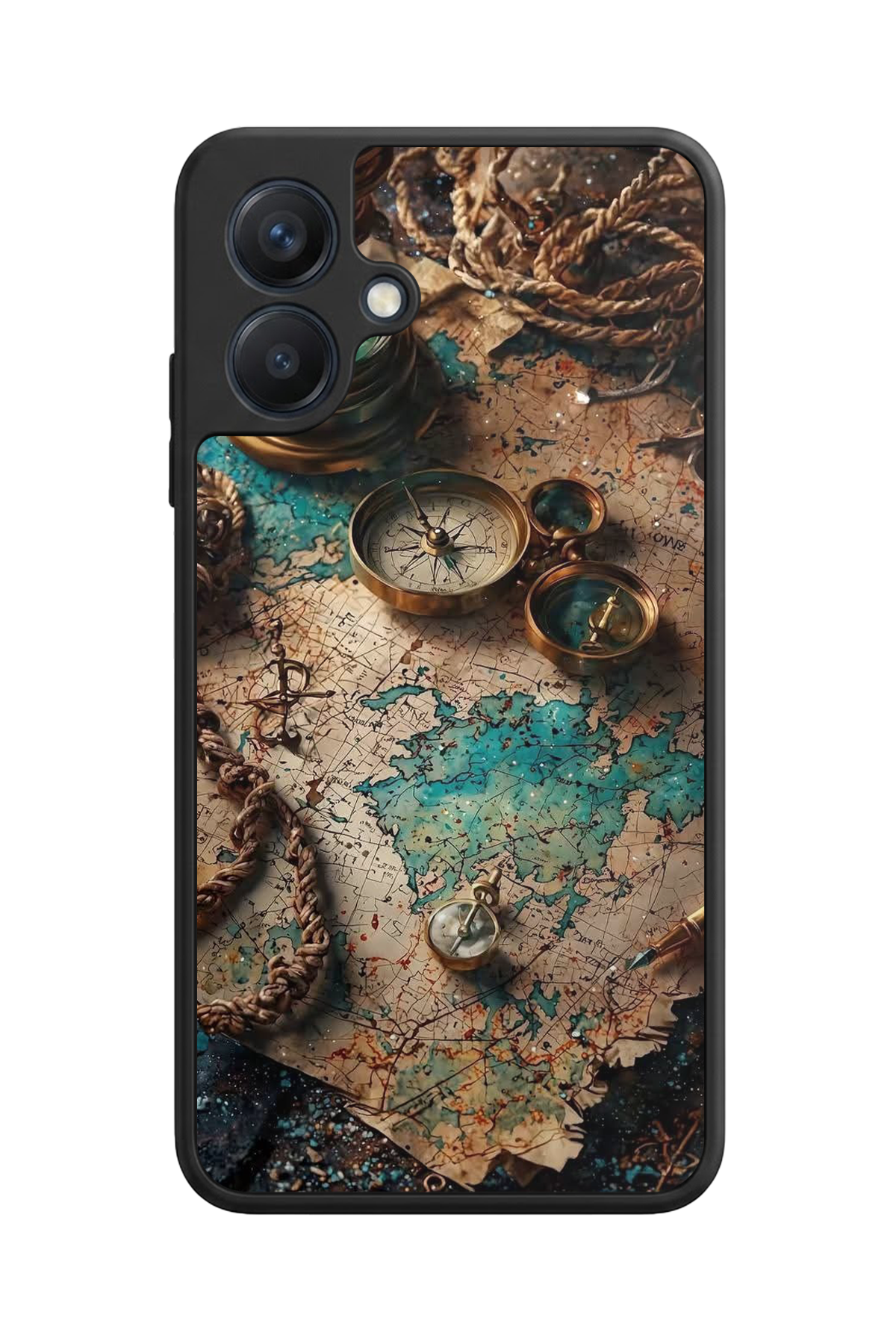 Samsung Galaxy A07 Uyumlu Harita Tasarımlı Glossy Premium Kılıf