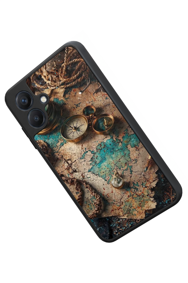 Samsung Galaxy A07 Uyumlu Harita Tasarımlı Glossy Premium Kılıf