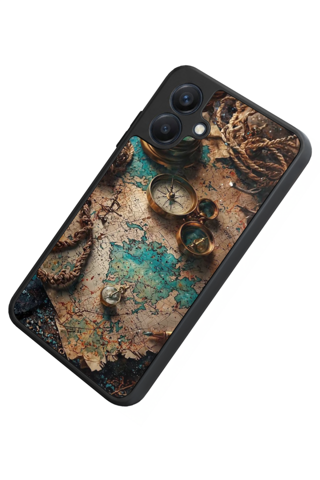 Samsung Galaxy A07 Uyumlu Harita Tasarımlı Glossy Premium Kılıf