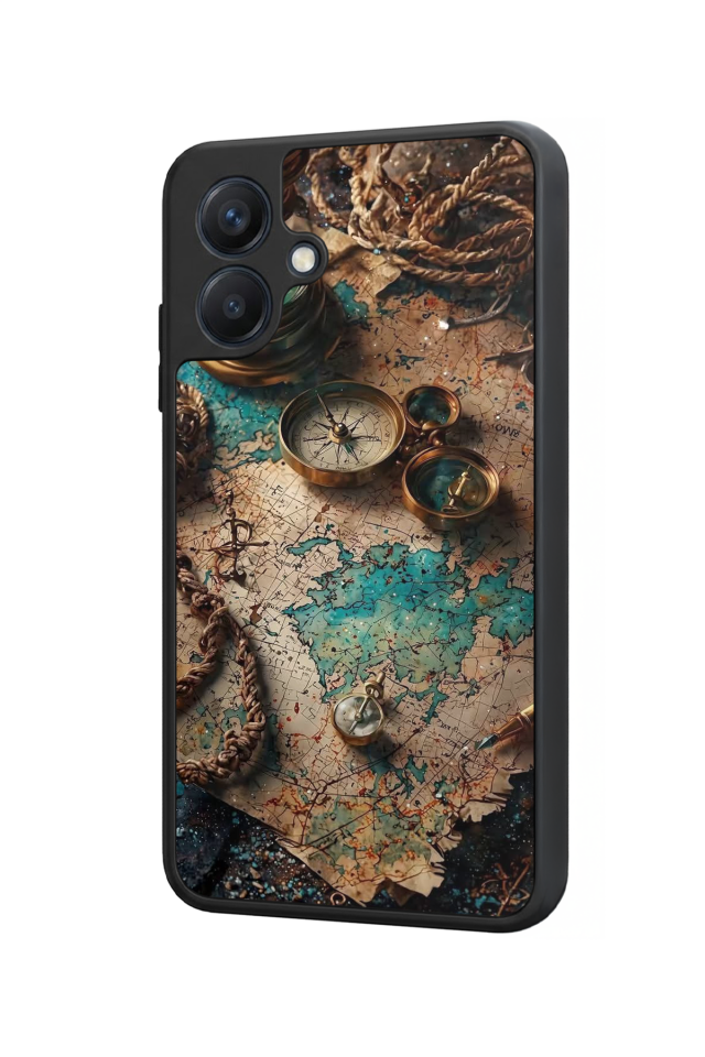 Samsung Galaxy A07 Uyumlu Harita Tasarımlı Glossy Premium Kılıf