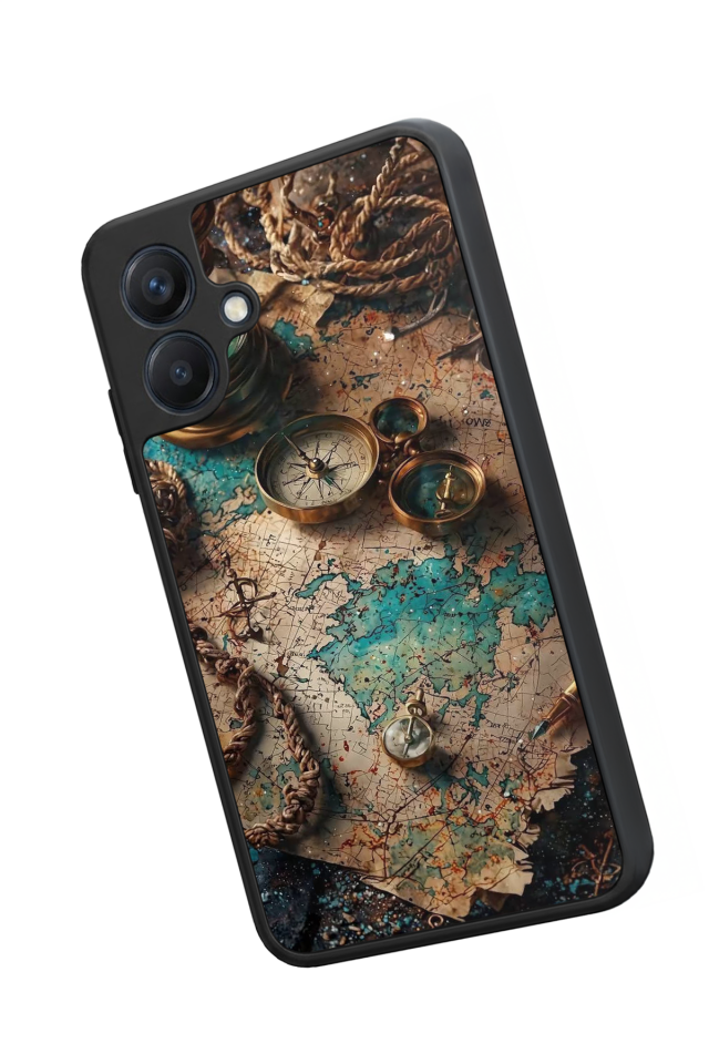 Samsung Galaxy A07 Uyumlu Harita Tasarımlı Glossy Premium Kılıf