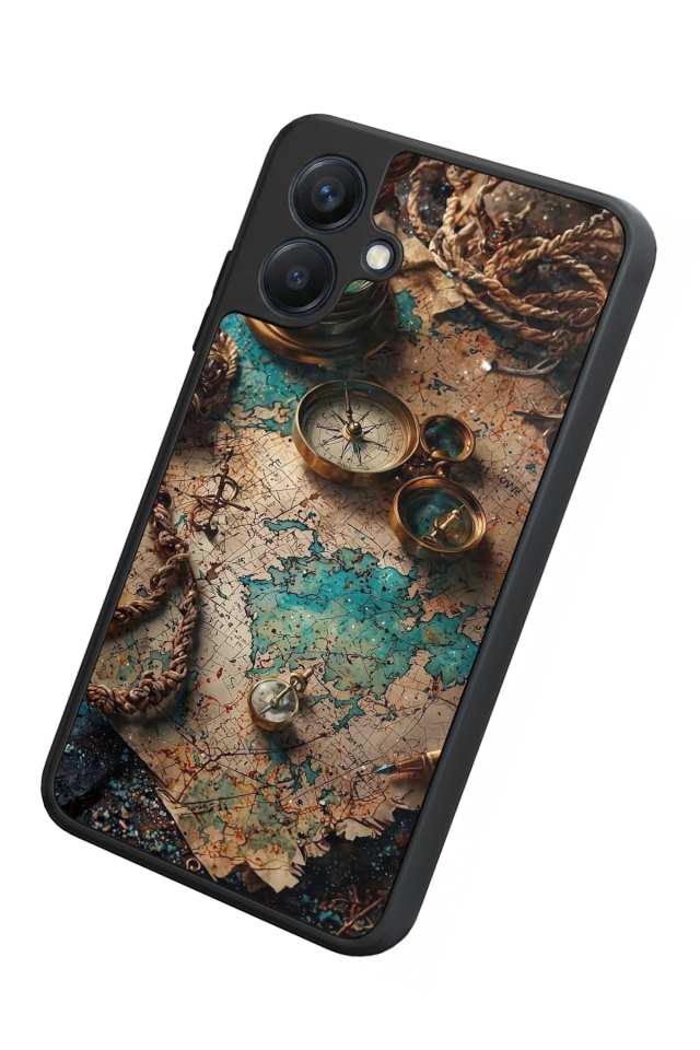 Samsung Galaxy A07 Uyumlu Harita Tasarımlı Glossy Premium Kılıf