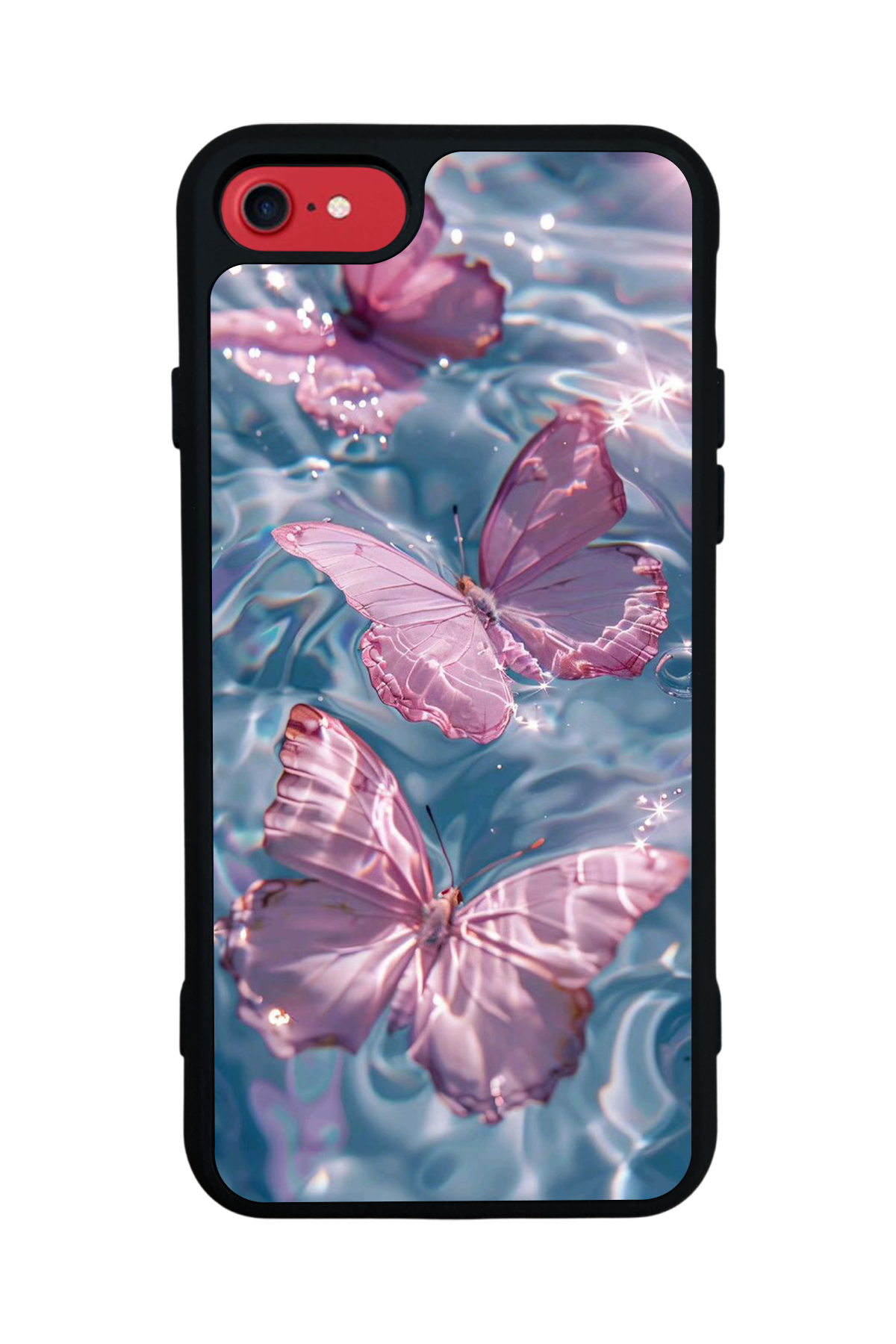 iPhone SE Uyumlu Kelebek Tasarımlı Glossy Premium Kılıf