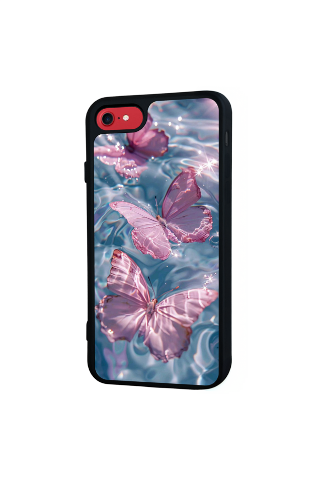 iPhone SE Uyumlu Kelebek Tasarımlı Glossy Premium Kılıf