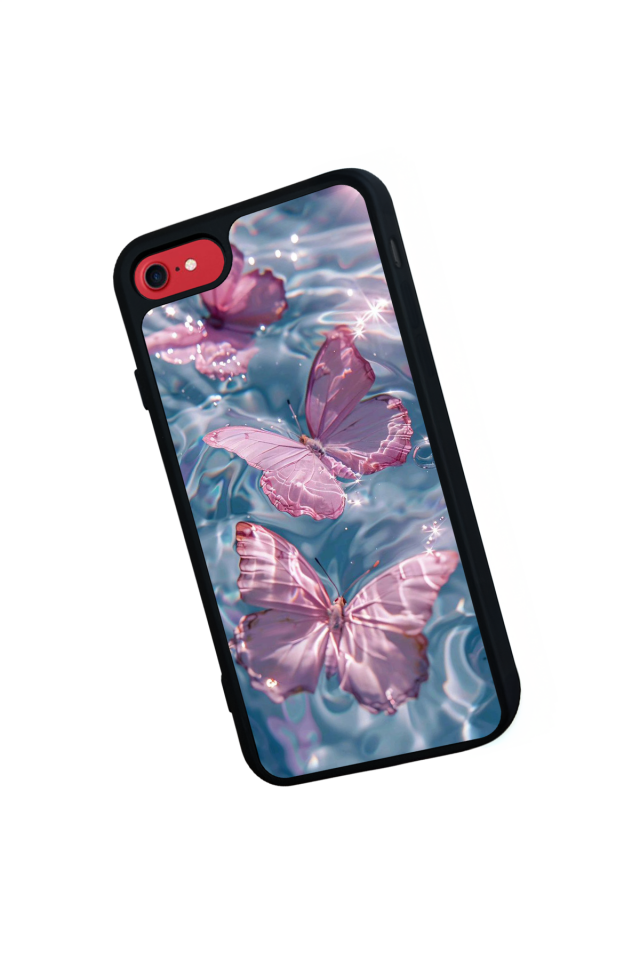 iPhone SE Uyumlu Kelebek Tasarımlı Glossy Premium Kılıf