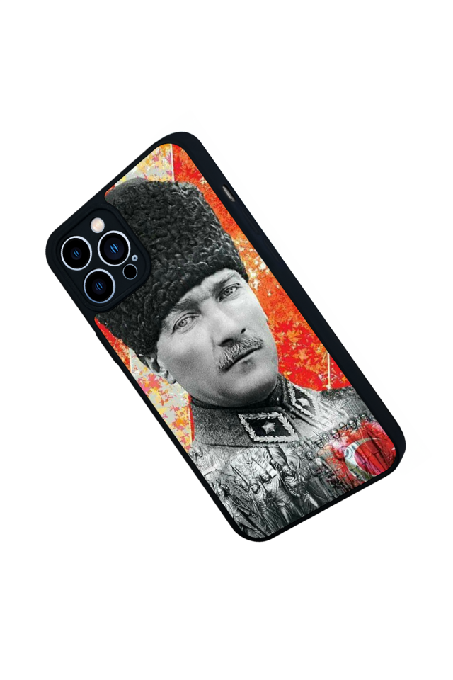 iPhone 13 Pro Max Uyumlu Mustafa Kemal Ataturk Tasarımlı Glossy Premium Kılıf