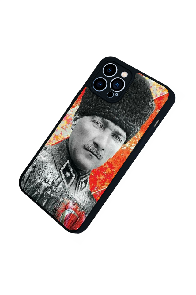 iPhone 13 Pro Max Uyumlu Mustafa Kemal Ataturk Tasarımlı Glossy Premium Kılıf