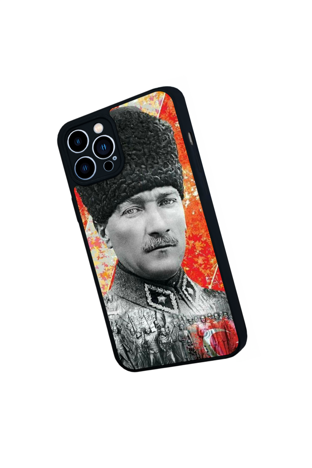 iPhone 13 Pro Max Uyumlu Mustafa Kemal Ataturk Tasarımlı Glossy Premium Kılıf