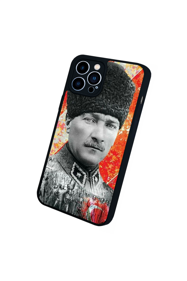 iPhone 13 Pro Max Uyumlu Mustafa Kemal Ataturk Tasarımlı Glossy Premium Kılıf