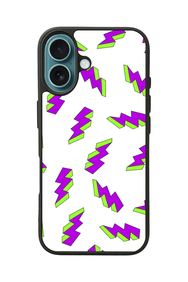 iPhone 16 Uyumlu Simsek Tasarımlı Glossy Premium Kılıf