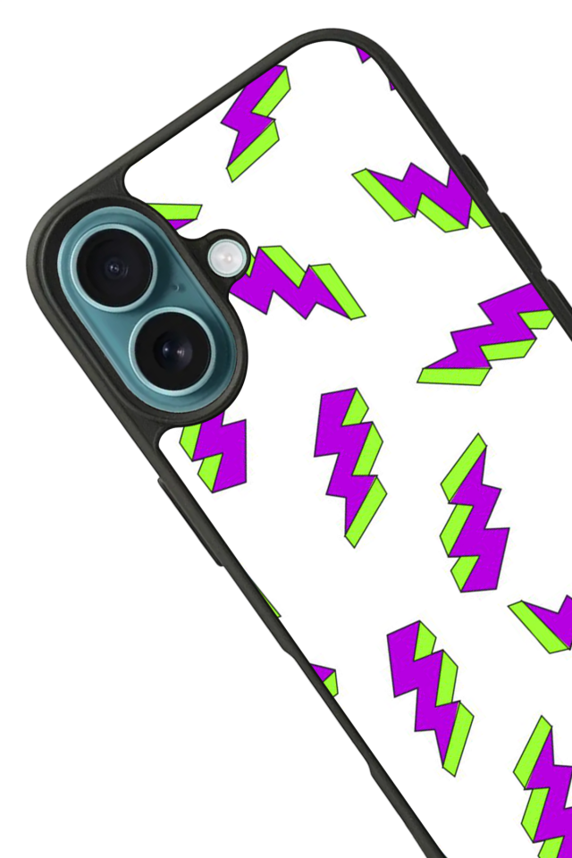 iPhone 16 Uyumlu Simsek Tasarımlı Glossy Premium Kılıf