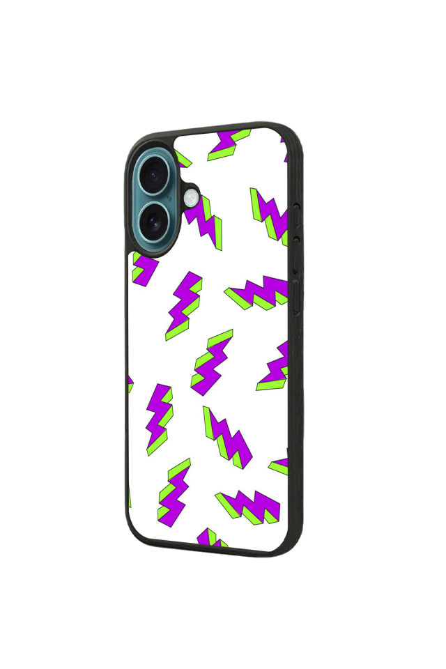 iPhone 16 Uyumlu Simsek Tasarımlı Glossy Premium Kılıf