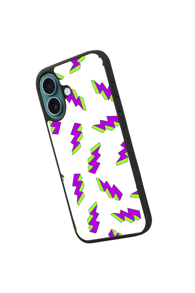 iPhone 16 Uyumlu Simsek Tasarımlı Glossy Premium Kılıf