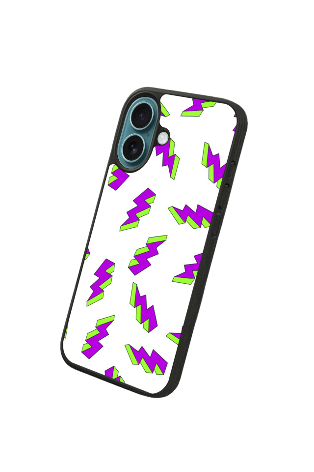 iPhone 16 Uyumlu Simsek Tasarımlı Glossy Premium Kılıf
